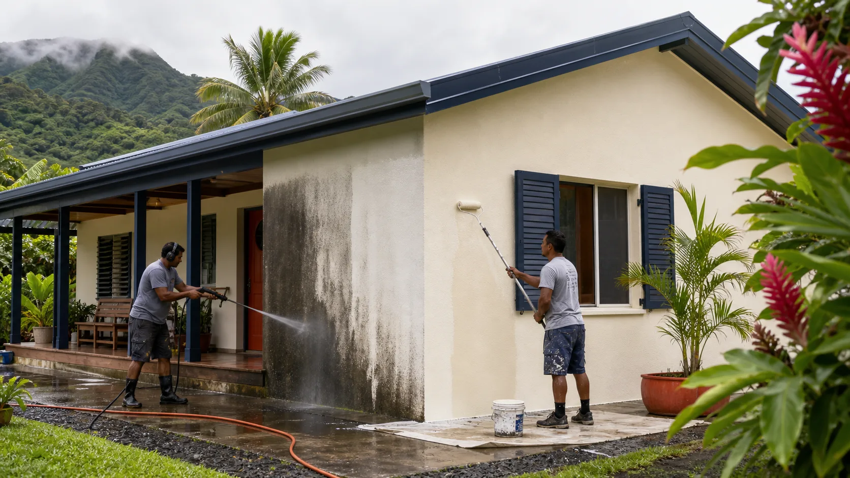 Protection des façades à Tahiti