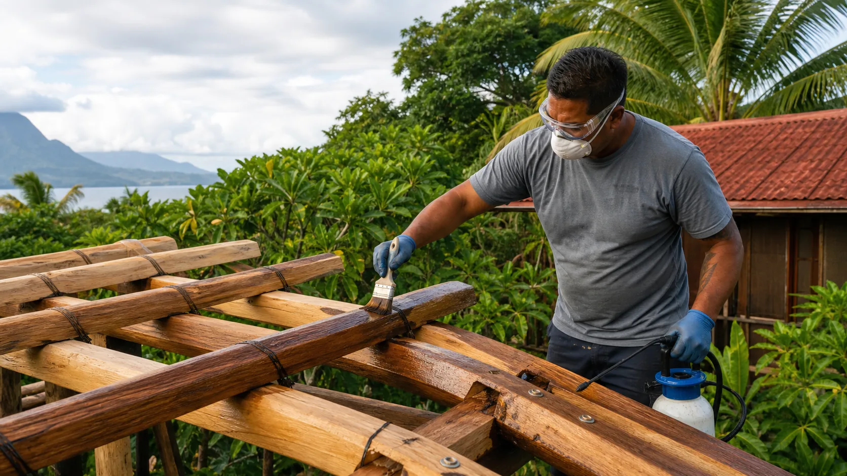 Traitement de toiture en bois à Tahiti
